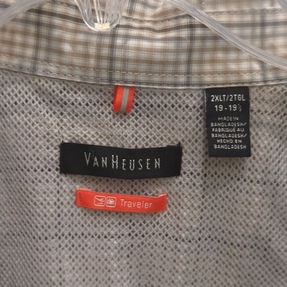 Van Heusen Traveler Men's Plaid Short Sleeve Button Down Shirt Size 2XLT - Picture 3 of 8